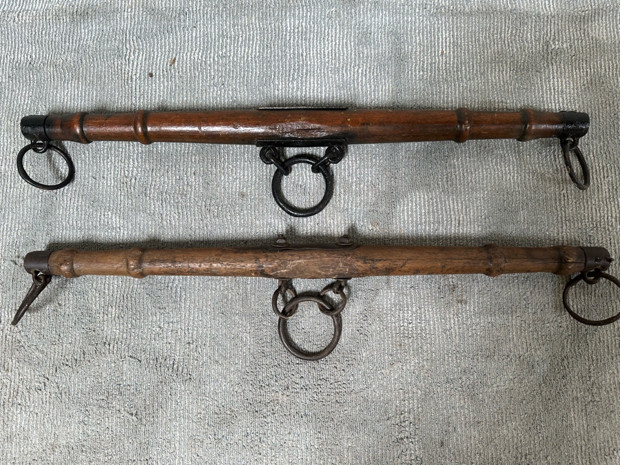 Pair Of Antique Oxen Cattle Yokes 40W [Photo 3]