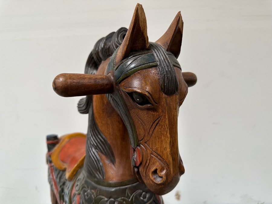 Carved Wooden Rocking Horse 32W X 12D X 35H [Photo 7]