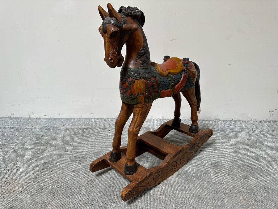 Carved Wooden Rocking Horse 32W X 12D X 35H [Photo 10]