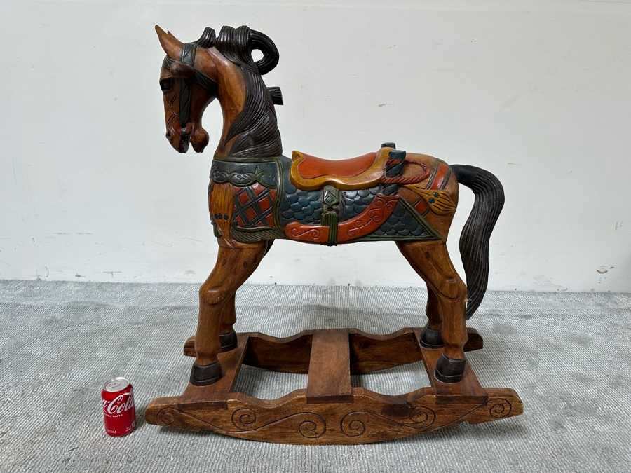 Carved Wooden Rocking Horse 32W X 12D X 35H [Photo 13]