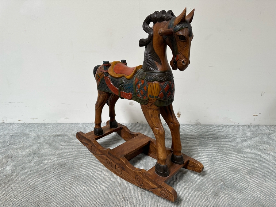 Carved Wooden Rocking Horse 32W X 12D X 35H [Photo 6]