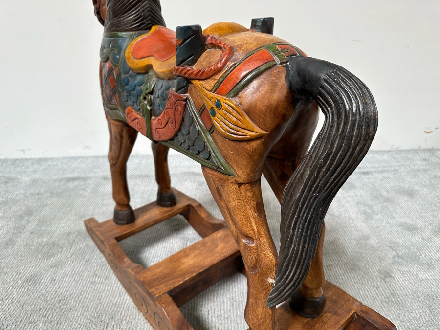 Carved Wooden Rocking Horse 32W X 12D X 35H [Photo 14]