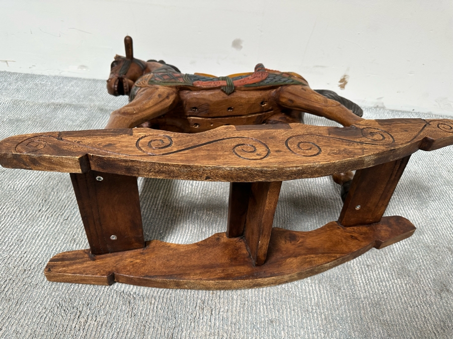 Carved Wooden Rocking Horse 32W X 12D X 35H [Photo 15]
