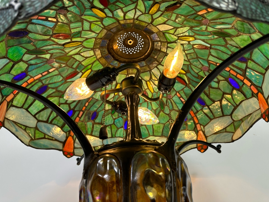 Tiffany Style Dragonfly Table Lamp 21W X 30H [Photo 11]