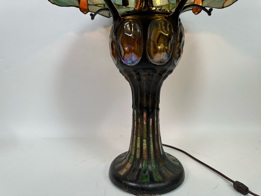 Tiffany Style Dragonfly Table Lamp 21W X 30H [Photo 7]