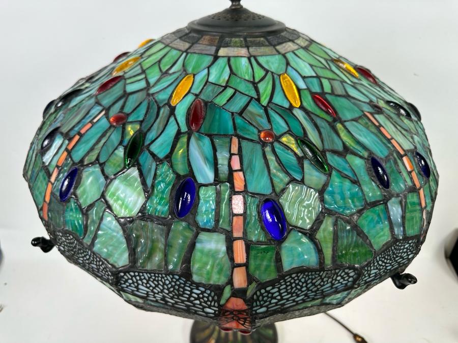 Tiffany Style Dragonfly Table Lamp 21W X 30H [Photo 5]