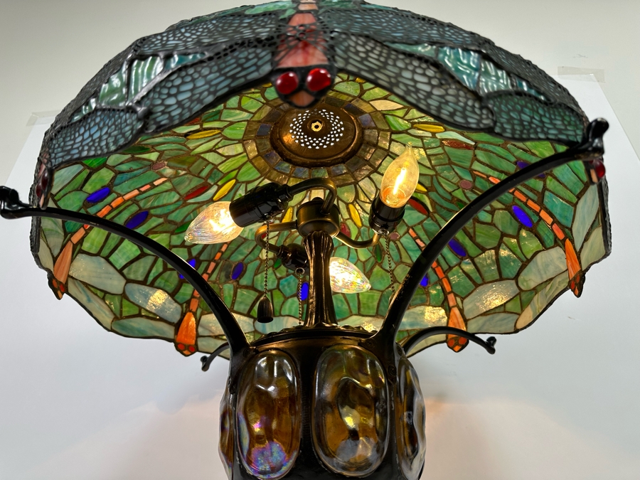 Tiffany Style Dragonfly Table Lamp 21W X 30H [Photo 10]