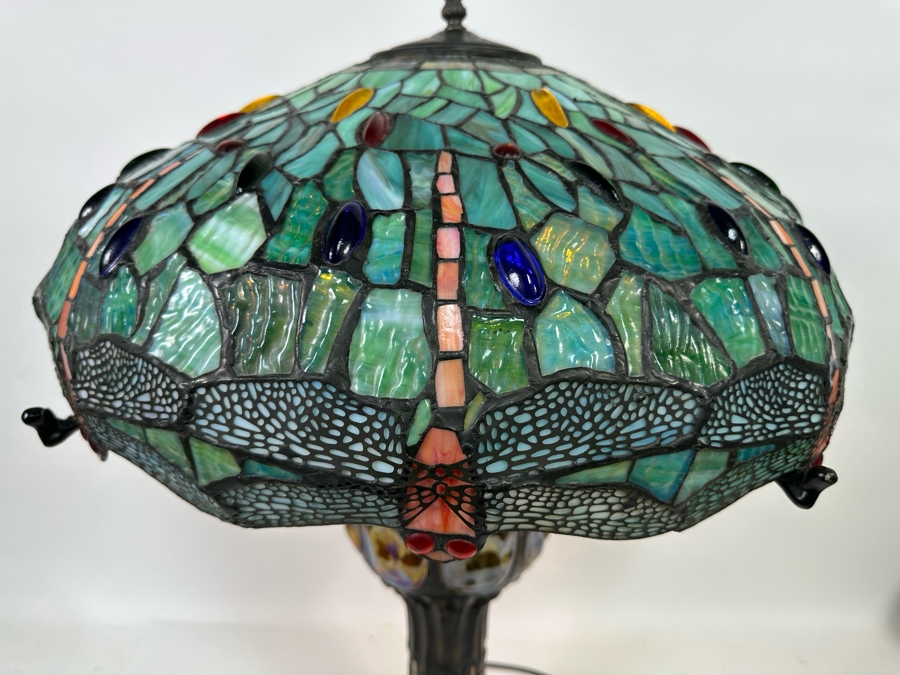 Tiffany Style Dragonfly Table Lamp 21W X 30H