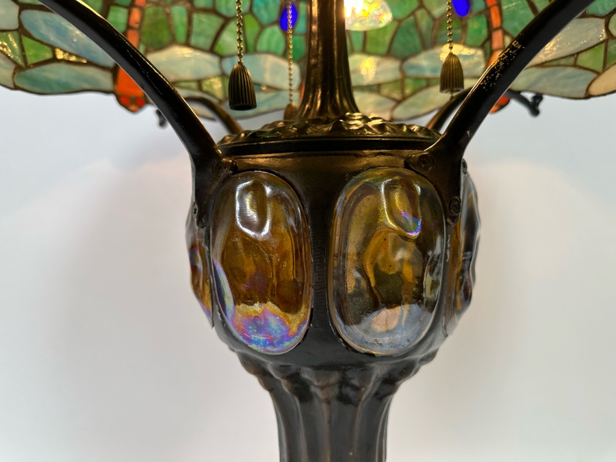 Tiffany Style Dragonfly Table Lamp 21W X 30H [Photo 8]