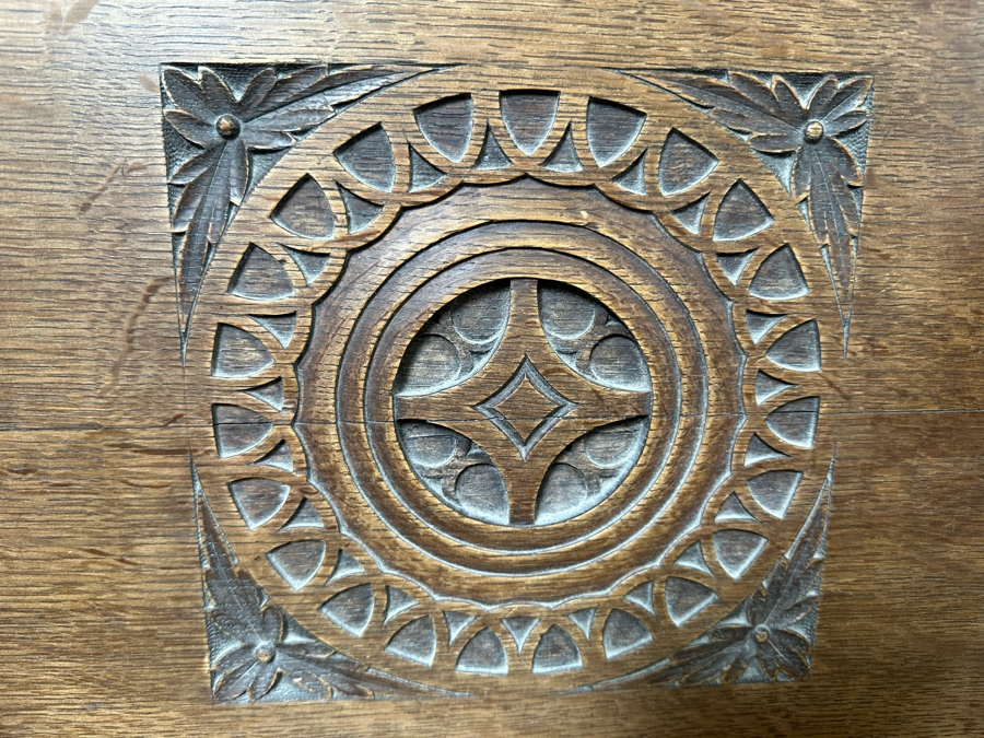 Antique Gothic Oak Glastonbury Chair 29W X 19D X 36H [Photo 7]