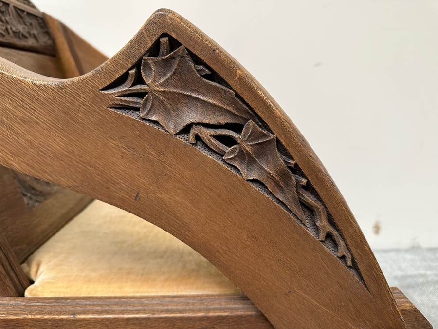 Antique Gothic Oak Glastonbury Chair 29W X 19D X 36H [Photo 16]