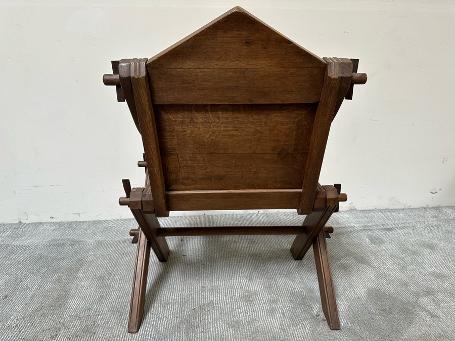 Antique Gothic Oak Glastonbury Chair 29W X 19D X 36H [Photo 13]