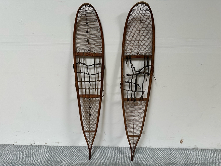 Antique Native American Snowshoes 11W X 57L [Photo 2]