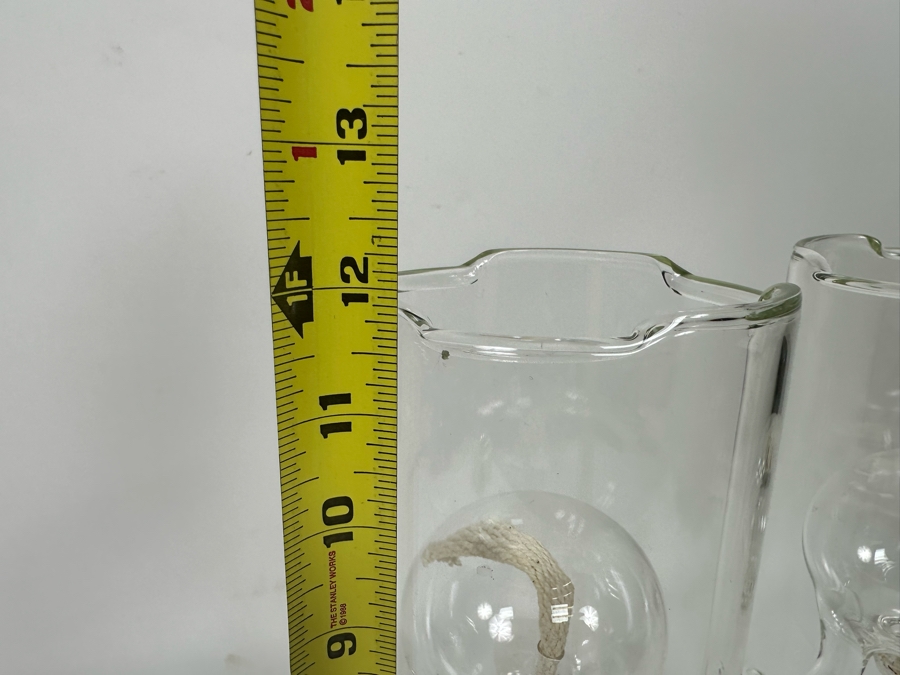 Pair Of Handblown Wolfard Glass Oil Lamps 12H [Photo 6]