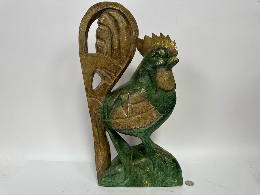 Carved Wooden Rooster From Indonesia 20H [Photo 2]