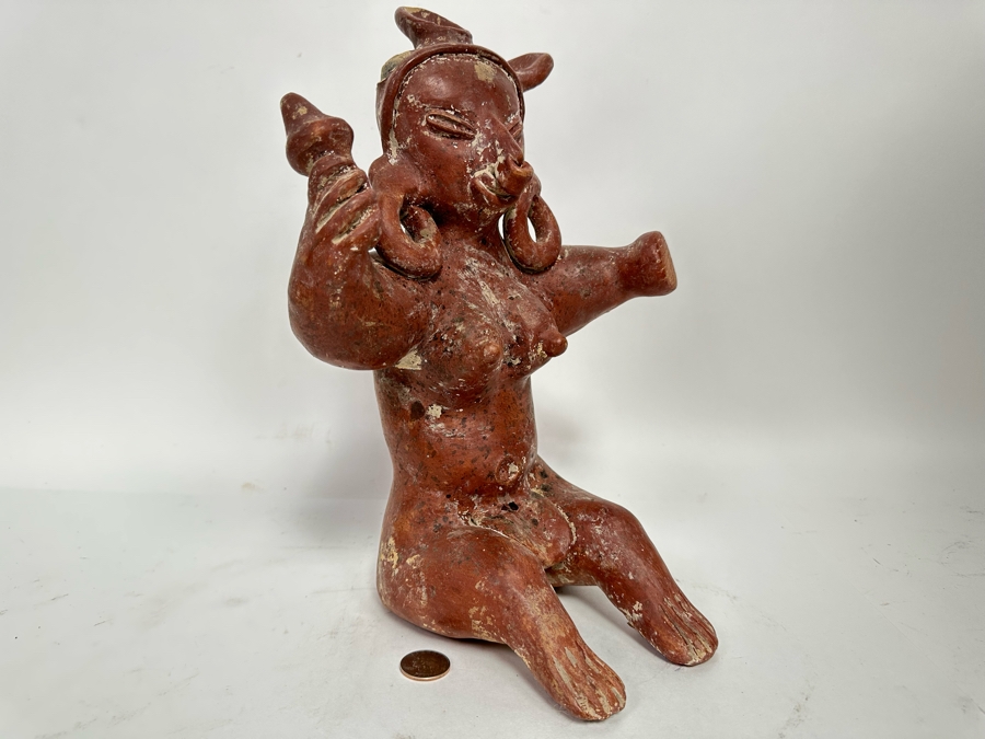 Old Mexican Pottery Figurine 9W X 13H [Photo 5]