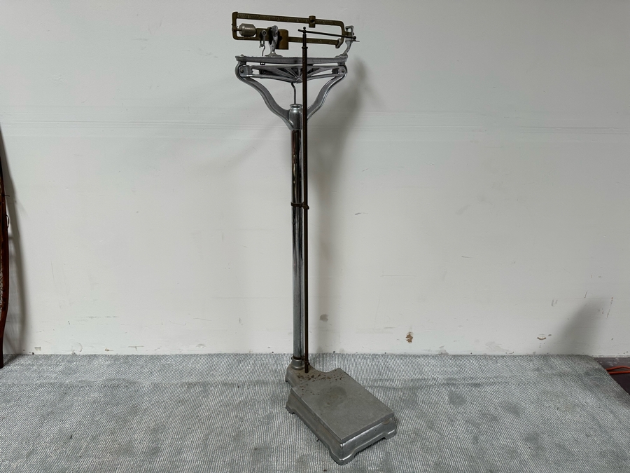 Vintage Art Deco Chrome Physician's Doctor's Scale By Chicago Scale Co. Mason Davis & Co 18W X 20D X 59H [Photo 3]