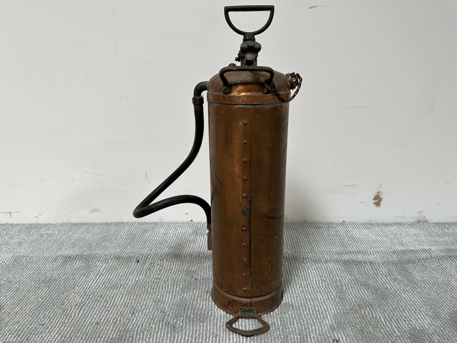 Antique Copper Fire Extinguisher By W. D. Allen Mfg Co Chicago 27H [Photo 8]
