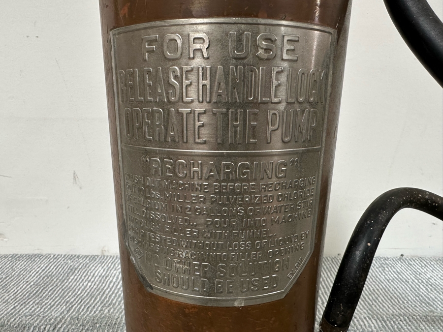 Antique Copper Fire Extinguisher By W. D. Allen Mfg Co Chicago 27H [Photo 6]