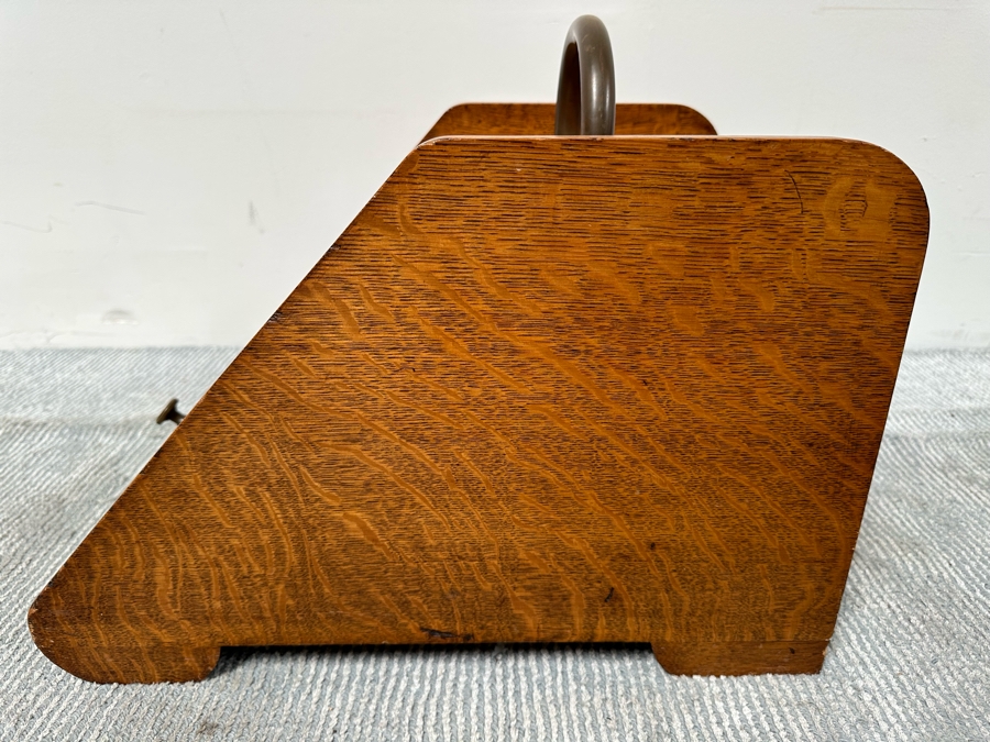 Antique Tiger Oak Coal Scuttle 13.5W X 19D X 16H [Photo 8]