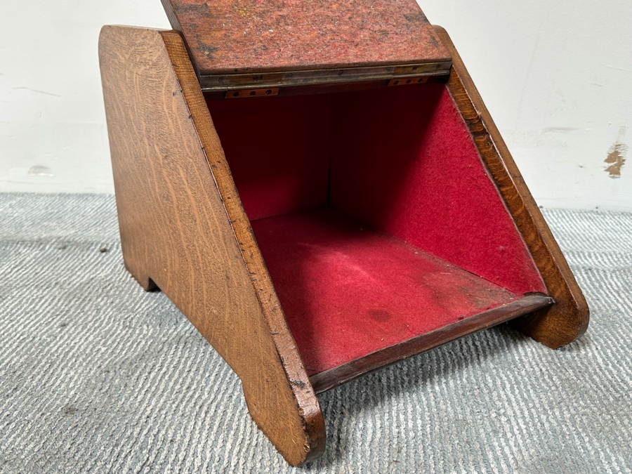 Antique Tiger Oak Coal Scuttle 13.5W X 19D X 16H [Photo 5]