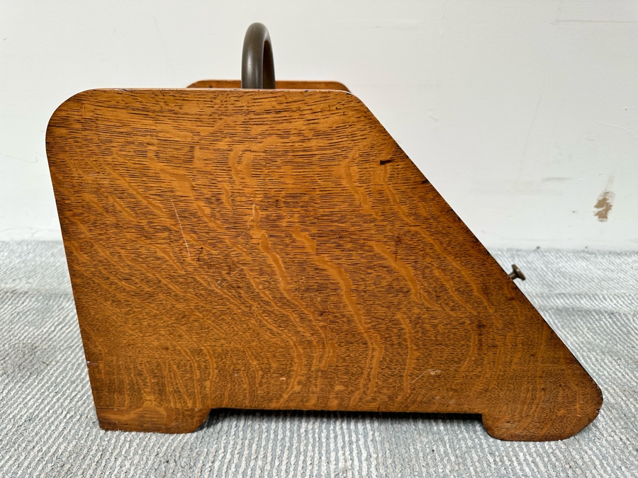Antique Tiger Oak Coal Scuttle 13.5W X 19D X 16H [Photo 6]