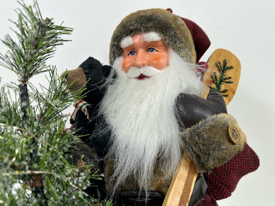 Santa Claus Riding In Canoe Christmas Decoration