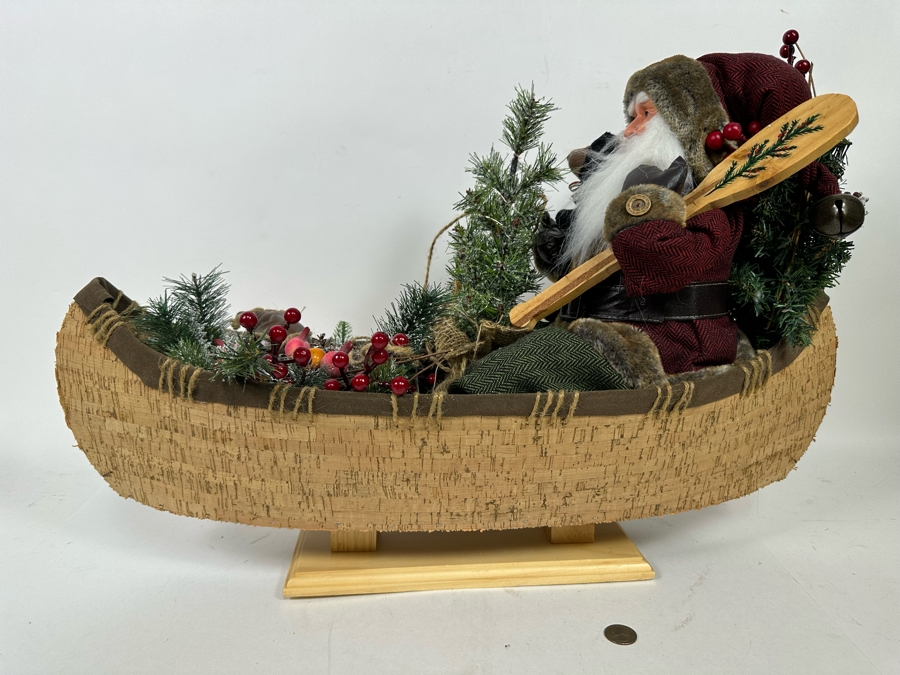 Santa Claus Riding In Canoe Christmas Decoration [Photo 3]
