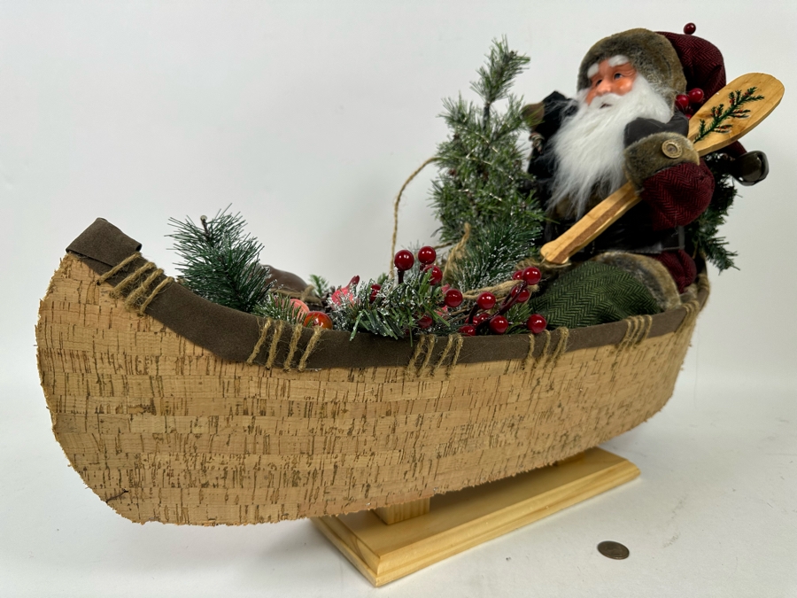 Santa Claus Riding In Canoe Christmas Decoration [Photo 7]