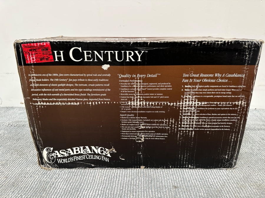 New In Box Casablanca World's Finest Ceiling Fan 19th Century Retails $899 [Photo 5]