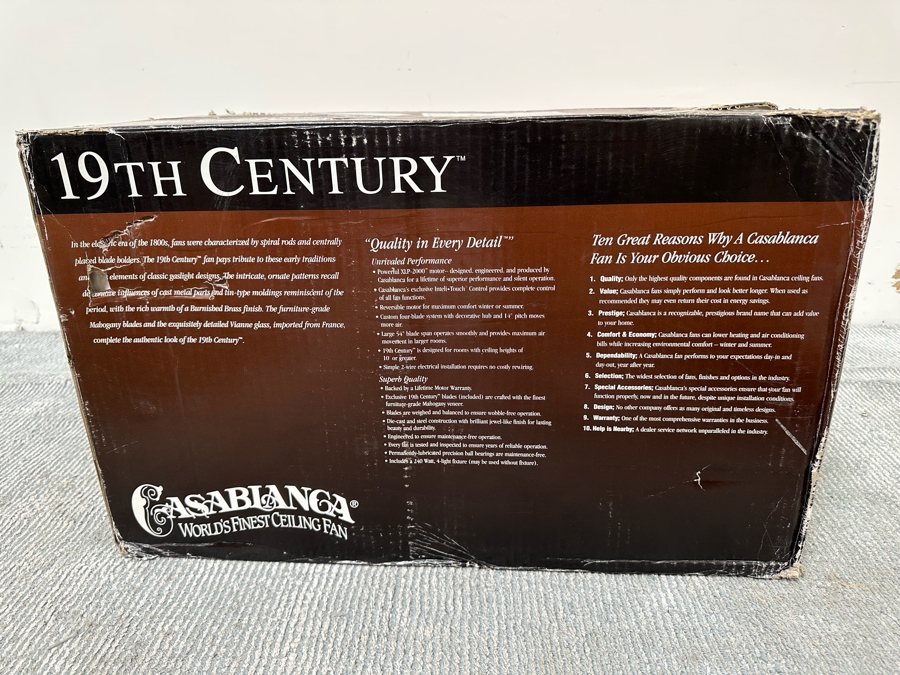 New In Box Casablanca World's Finest Ceiling Fan 19th Century Retails $899 [Photo 5]