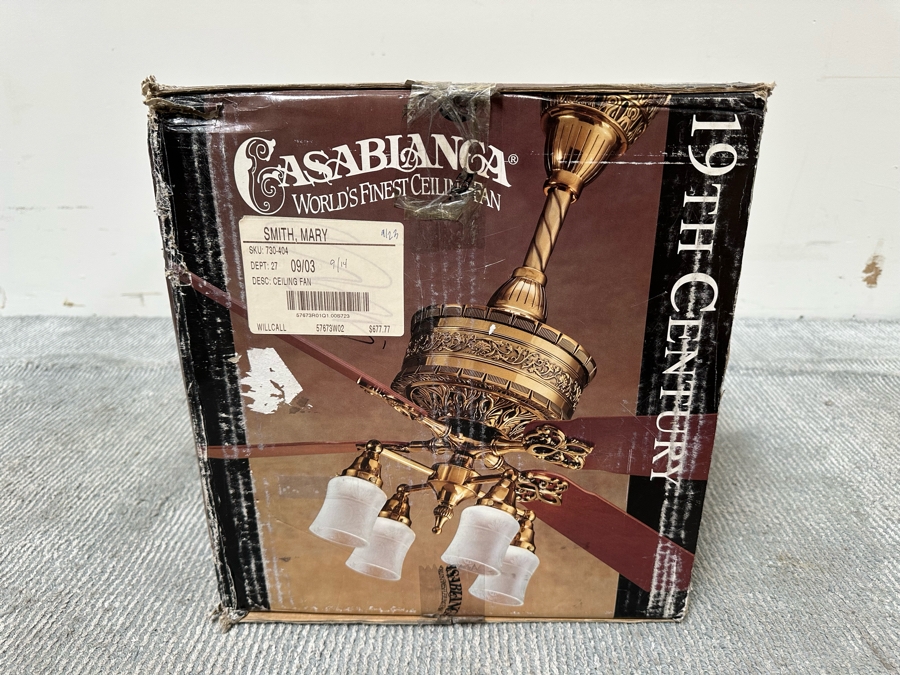 New In Box Casablanca World's Finest Ceiling Fan 19th Century Retails $899 [Photo 4]