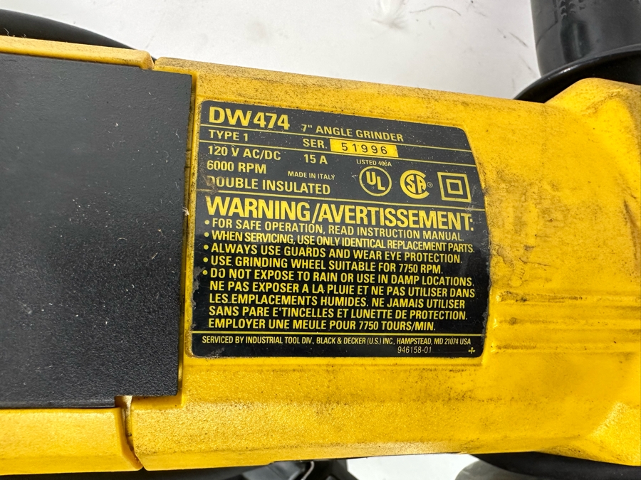 Pair Of DeWalt Angle Grinders 7' And 4.5' [Photo 7]