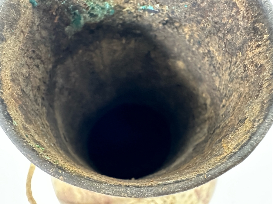 Old African Leather Gourd Canteen Water Milk Jug Container With Stopper 9W [Photo 14]