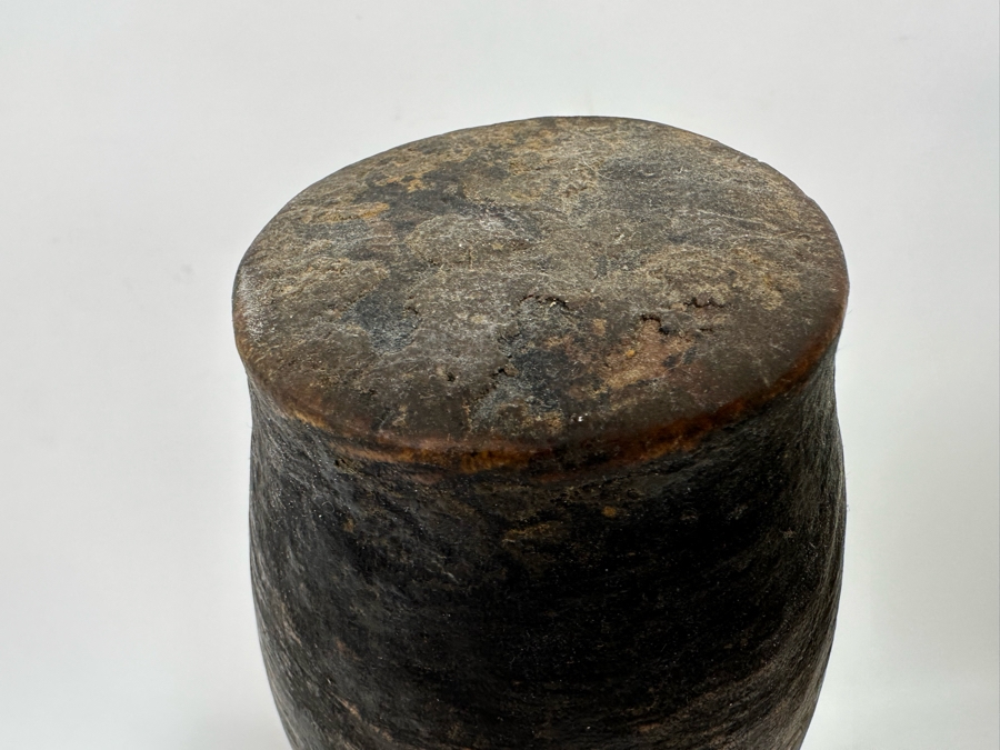 Old African Leather Gourd Canteen Water Milk Jug Container With Stopper 9W [Photo 16]