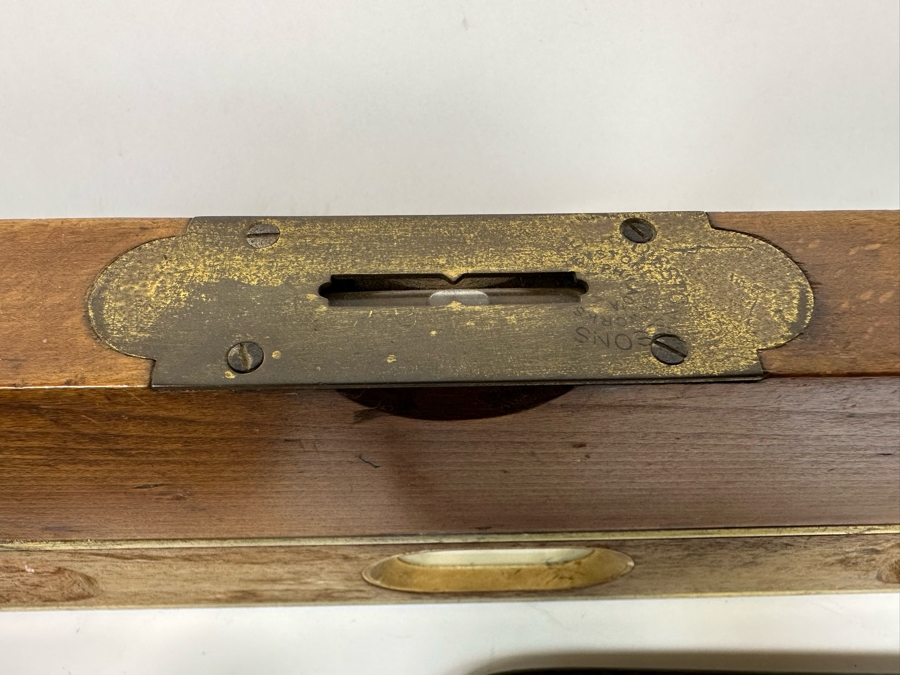 Pair Of Vintage Wooden Levels 48L And 18L, Wood Planer, Saw And Vintage Ratchet Screwdriver [Photo 3]