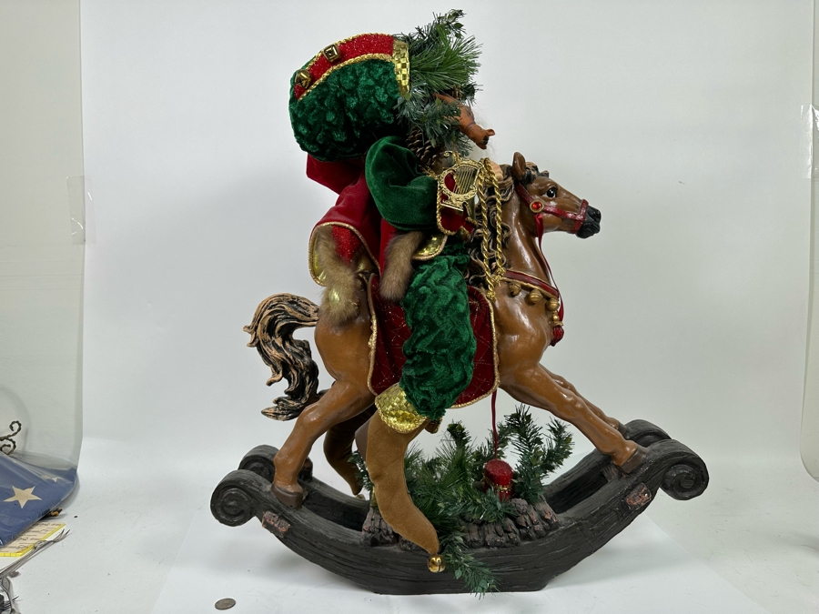 Large Santa Claus On Rocking Horse Christmas Decoration 24W X 28H [Photo 10]