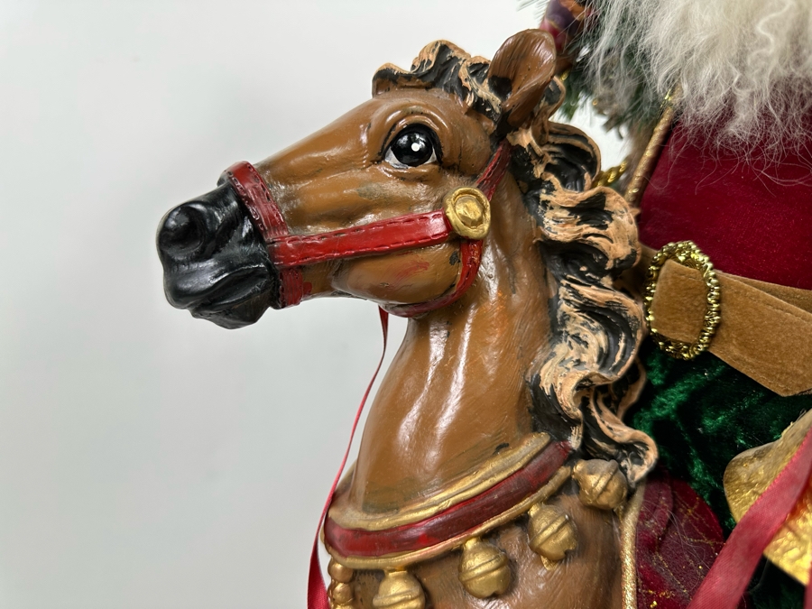 Large Santa Claus On Rocking Horse Christmas Decoration 24W X 28H [Photo 4]