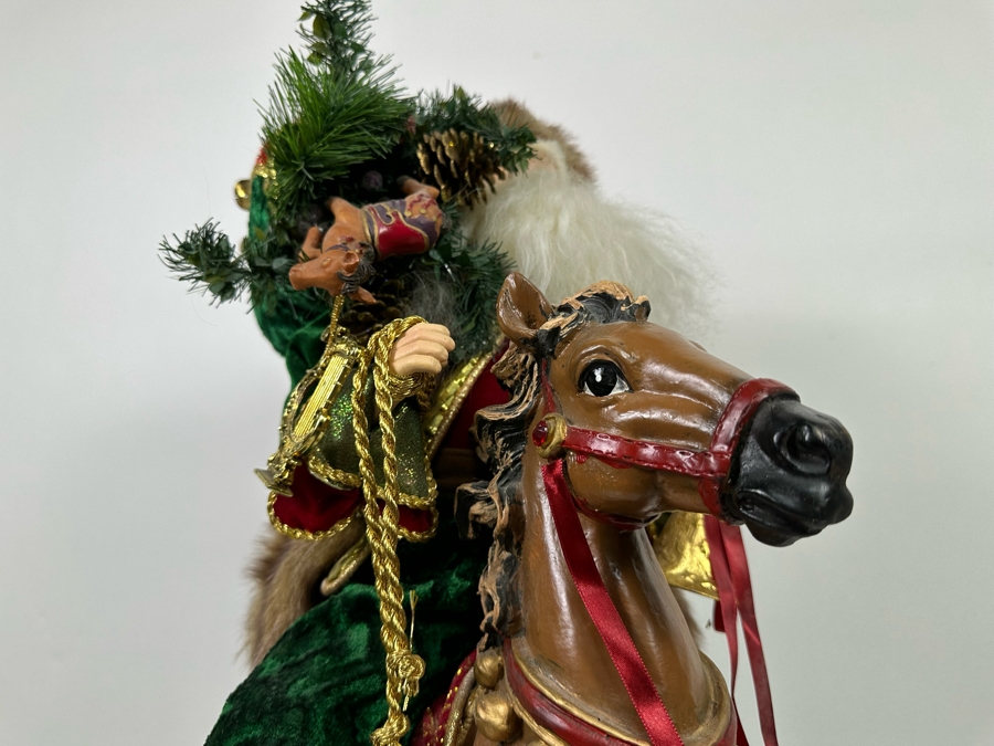 Large Santa Claus On Rocking Horse Christmas Decoration 24W X 28H [Photo 6]
