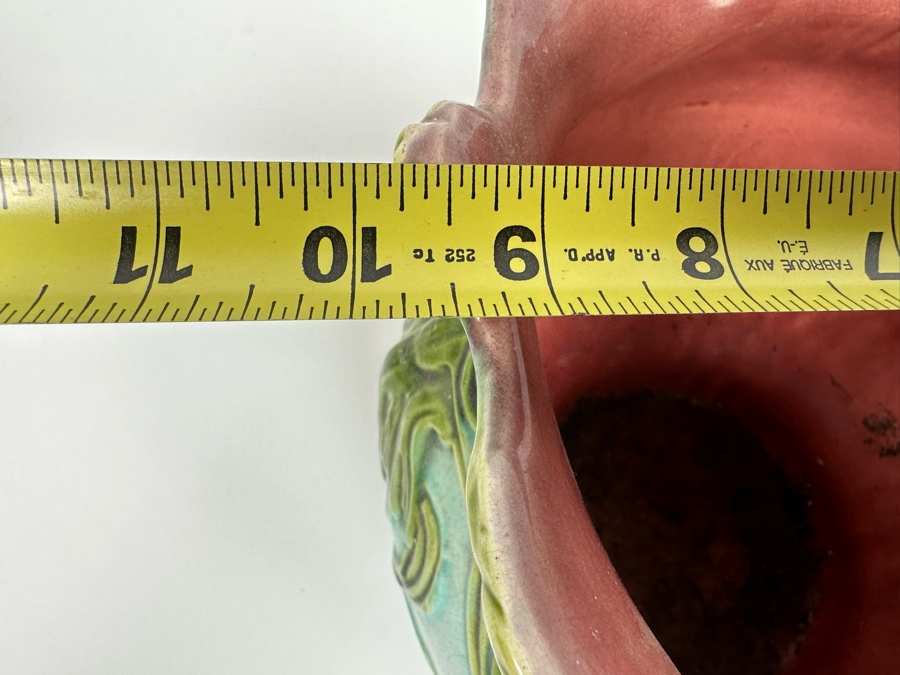 Vintage Jardiniere Glazed Majolica Pottery 10W X 9H [Photo 10]