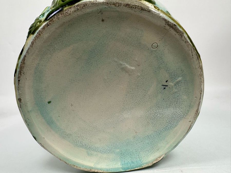 Vintage Jardiniere Glazed Majolica Pottery 10W X 9H [Photo 9]