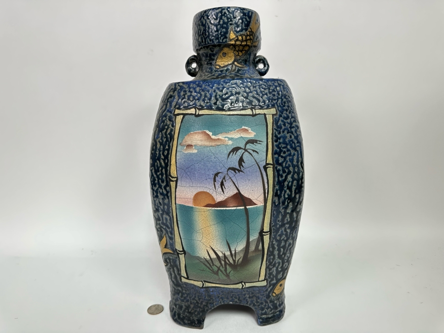 Ken Jensen Signed Raku Pottery Vessel 8W X 16H Retails $400 [Photo 3]