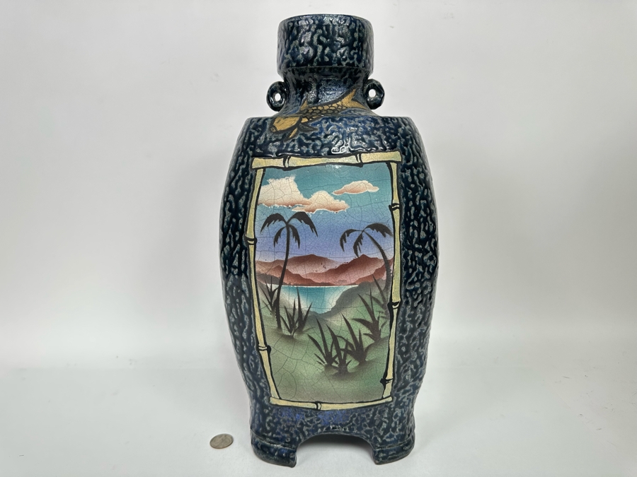 Ken Jensen Signed Raku Pottery Vessel 8W X 16H Retails $400 [Photo 2]