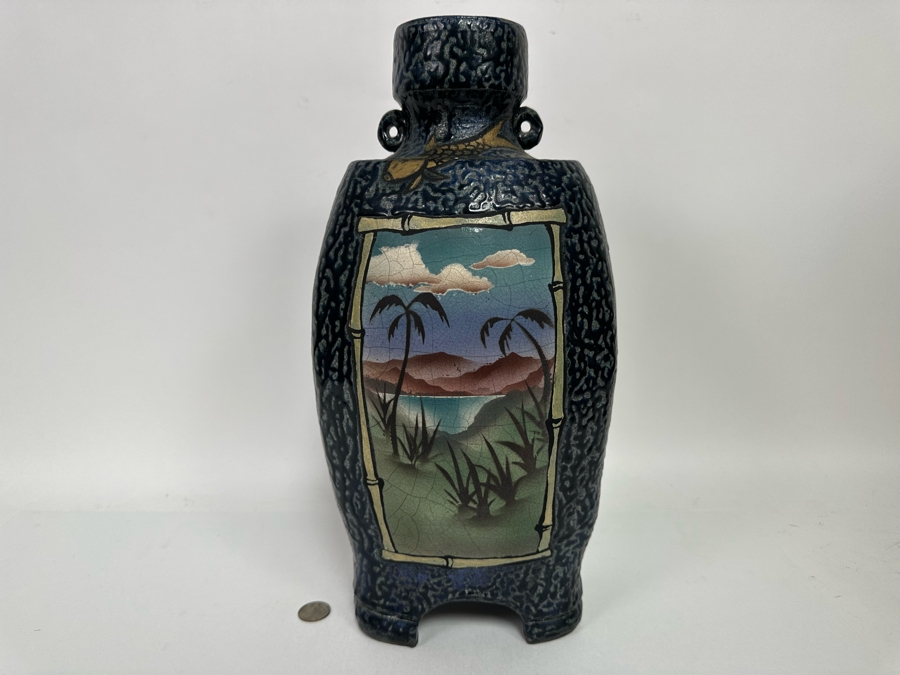 Ken Jensen Signed Raku Pottery Vessel 8W X 16H Retails $400 [Photo 4]