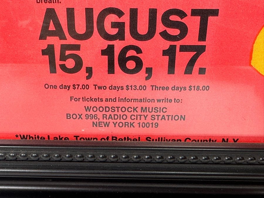 1969 Woodstock Rock Festival Promotional Poster 3 Days of Peace & Music By Arnold Skolnick 18 X 24 Framed 21.5 X 27.5 [Photo 7]