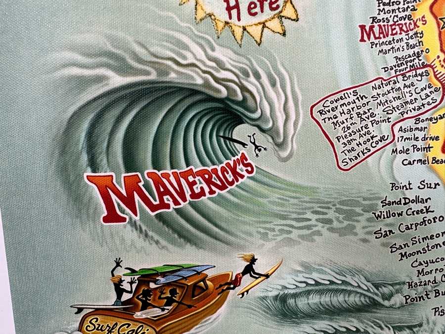 Surf Spots Of California Canvas Print 27 X 36 [Photo 9]