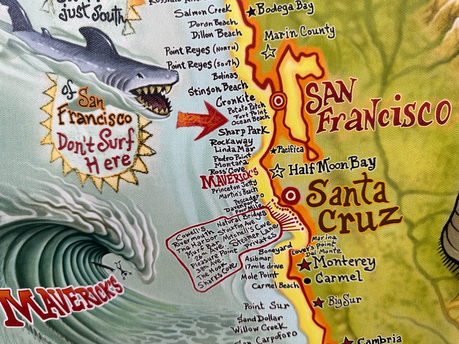 Surf Spots Of California Canvas Print 27 X 36 [Photo 7]