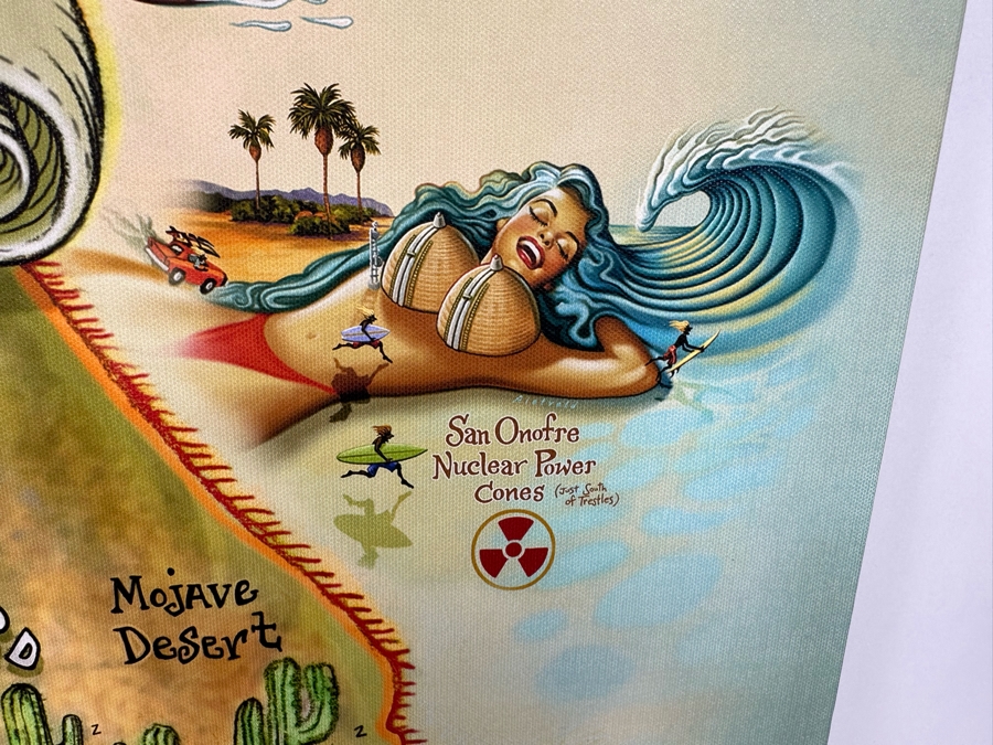 Surf Spots Of California Canvas Print 27 X 36 [Photo 4]