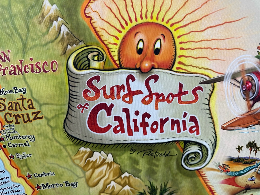 Surf Spots Of California Canvas Print 27 X 36 [Photo 3]