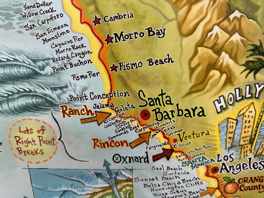 Surf Spots Of California Canvas Print 27 X 36 [Photo 6]